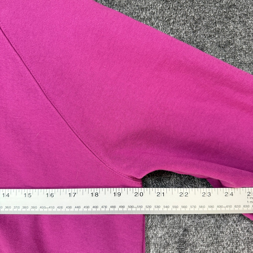 Ideology Hoodie Womens M Magenta Pink Snap Side Vent Raglan Sleeve Fleece - Picture 6 of 6